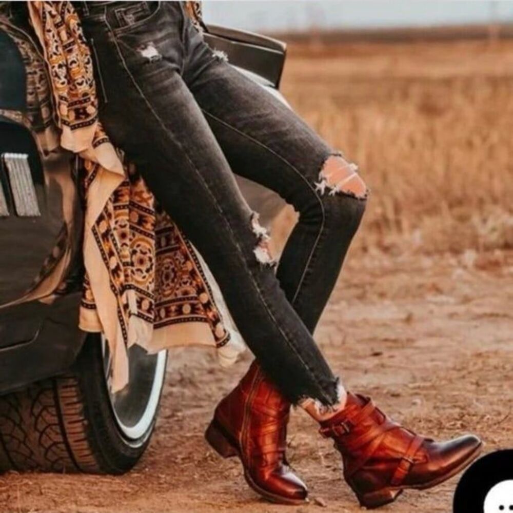 Freebird Raine Moto Boot Size 8 Wine